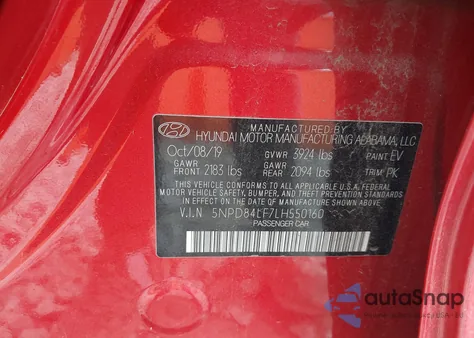 2020 Hyundai Elantra Sel from USA, damaged, VIN 5NPD84LF7LH550160